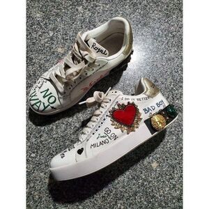 Dolce & Gabbana Printed Calfskin Nappa Portofino With Patch Embroidery Women 39